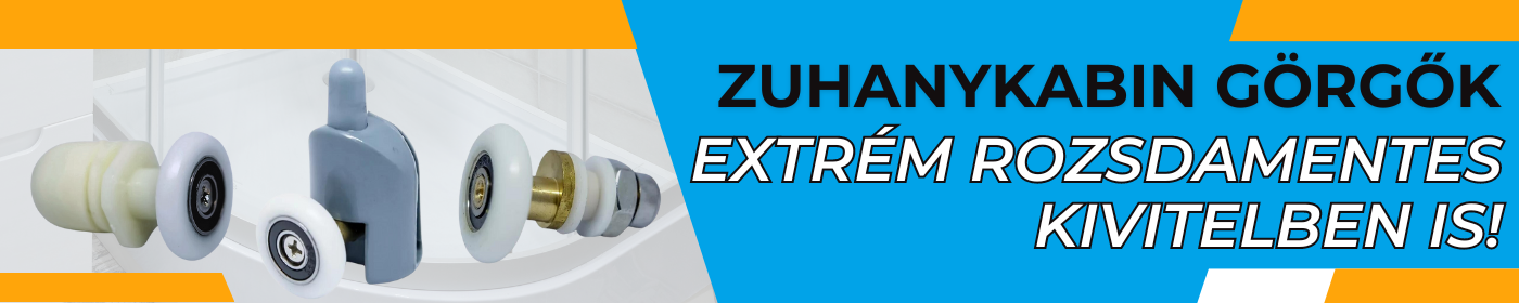 Zuhanykabin görgők extrém rozsdamentes kivitelben is