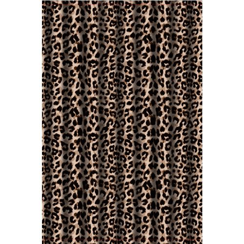 ZUHANYFÜGGÖNY, IMPREGNÁLT TEXTIL, VASALHATÓ, MOSHATÓ, LEOPARD PRINT MINTÁZATÚ, MŰANYAG KARIKÁKKAL, 180*200CM