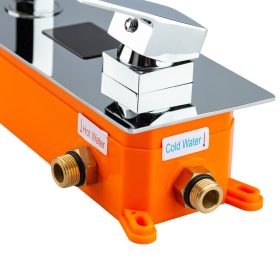   AQUAMAXX MARION FALBA SÜLLYESZTETT TERMOSZTÁTOS MOSDÓ CSAPTELEP, ELBURKOLHATÓ BOX, KRÓM SZÍN, SZERELŐ KERET, PERLÁTOR, LED HŐMÉRSÉKLET KIJELZŐ