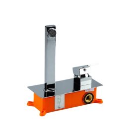   AQUAMAXX OLIVIA KRÓM FALBA SÜLLYESZTETT MOSDÓ CSAPTELEP, ELBURKOLHATÓ BOX, RÉZ CSAPTEST, KERÁMIA BETÉT, EGYENES FALI KIFOLYÓ, BILLENŐ KAR, PERLÁTOR