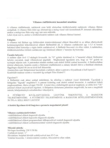 BIROSSI FŰTŐPATRON 300/400/500/600/900 WATT