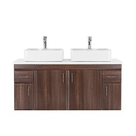   Bianco 130 alsó szekrény mosdó nélkül aida dió fehér munkalappal