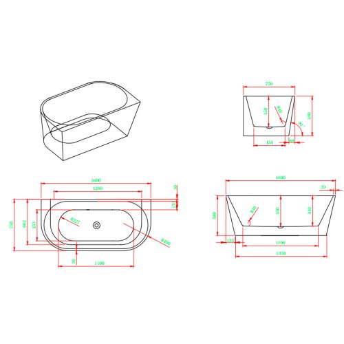 Still szabadon álló fürdőkád