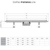 CONFLUO FRAMELESS LINE ZUHANYFOLYÓKA, 950MM SZÉLESSÉG, ÖNTISZTÍTÓ S SZIFON, ELBURKOLHATÓ VAGY FEKETE SZÍNŰ ÜVEG, 48LITER/PERC ÁTFOLYÁS, SZIVÁRGÁSMENTES