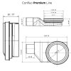 CONFLUO PREMIUM LINE ZUHANYFOLYÓKA KERETTEL, 550, 650, 750, 850MM SZÉLESSÉG, ÖNTISZTÍTÓ S SZIFON, ELBURKOLHATÓ VAGY FEKETE ÜVEG SZÍN, 48L/PERC ÁTFOLYÁS