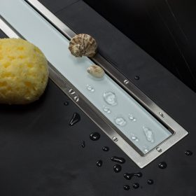   CONFLUO PREMIUM LINE ZUHANYFOLYÓKA KERETTEL, 550, 650, 750, 850MM SZÉLESSÉG, ÖNTISZTÍTÓ S SZIFON, ELBURKOLHATÓ VAGY FEHÉR ÜVEG SZÍN, 48L/PERC ÁTFOLYÁS