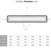 CONFLUO PREMIUM LINE ZUHANYFOLYÓKA, 650MM SZÉLESSÉG, ÖNTISZTÍTÓ S SZIFON, ELBURKOLHATÓ VAGY FEHÉR SZÍNŰ ÜVEG, 48LITER/PERC ÁTFOLYÁS, SZIVÁRGÁSMENTES