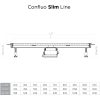 CONFLUO SLIM LINE ZUHANYFOLYÓKA, 850MM SZÉLESSÉG, 360 FOKBAN FORGATHATÓ S SZIFON, KRÓM SZÍN, ÁLLÍTHATÓ RÁCS, 48L/PERC ÁTFOLYÁS, SZIVÁRGÁSMENTES