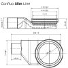 CONFLUO SLIM LINE ZUHANYFOLYÓKA, 450MM SZÉLESSÉG, 360 FOKBAN FORGATHATÓ S SZIFON, KRÓM SZÍN, ÁLLÍTHATÓ RÁCS, 48L/PERC ÁTFOLYÁS, SZIVÁRGÁSMENTES