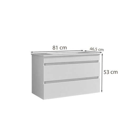 Cube 80 alsó szekrény mosdóval