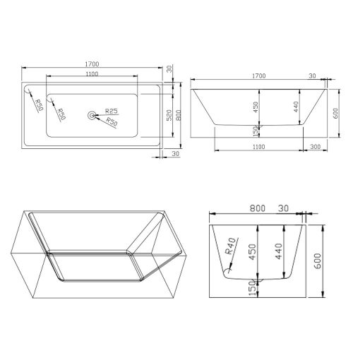 Nara szabadon álló fürdőkád
