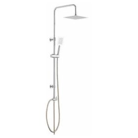   VIVA ZEN INOX FÉM ZUHANYRENDSZER, FEJ- ÉS KÉZIZUHANNYAL, SZÖGLETES, 20CM*20CM