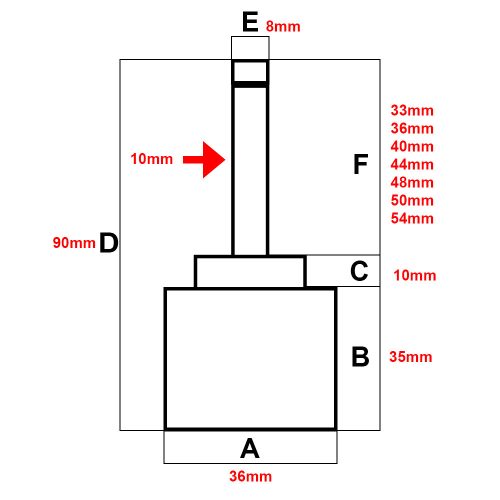 AQUAMAXX 5 FUNKCIÓS FUNKCIÓVÁLTÓ CSAPBETÉT FUNKCIÓVÁLTÓ CSAPTELEPHEZ, 90MM TELJES MAGASSÁGGAL, 36MM ÁTMÉRŐBEN