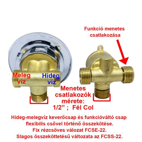 AQUAMAXX 2 FUNKCIÓS 2 RÉSZES FUNKCIÓVÁLTÓ CSAPTELEP SZETT, CSAPTELEP RÉSZEK FÉL COLOS ÖSSZEKÖTÉSE, FÉL COLOS FUNKCIÓVÁLTÓ CSATLAKOZÁS, VIZES VEZÉRLŐ
