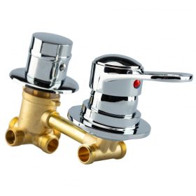   AQUAMAXX 4 FUNKCIÓS 1 RÉSZES FUNKCIÓVÁLTÓ CSAPTELEP HÁTFALAS ZUHANYKABINBA, ÖSSZEKÖTÉS FIX RÉZCSŐ, FÉL COLOS CSATLAKOZÁS, KEVERŐ CSAP, VIZES VEZÉRLŐ