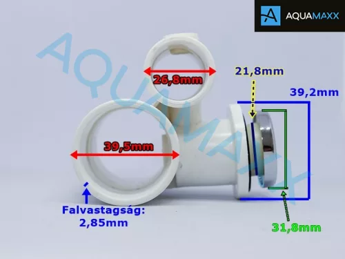 AQUAMAXX HIDROMASSZÁZS KÁDFALBA ÉPÍTHETŐ MASSZÁZS FÚVÓKA, 1" COLOS VÍZ CSATLAKOZÁS, 1/2" LEVEGŐ CSATLAKOZÁS, KRÓM MINI FÚVÓKA FEJ