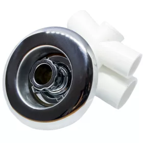   AQUAMAXX HIDROMASSZÁZS KÁDFALBA ÉPÍTHETŐ MASSZÁZS FÚVÓKA, 1" COLOS VÍZ CSATLAKOZÁS, 1/2" LEVEGŐ CSATLAKOZÁS, 90MM KRÓM TAKARÓ FELÜLET, FURATIGÉNY 63MM