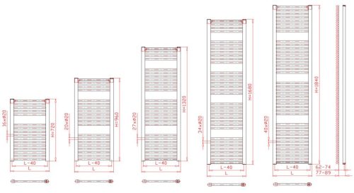 BIROSSI TÖRÖLKÖZŐSZÁRÍTÓ RADIÁTOR - FEHÉR - EGYENES 450*730MM ; 450W