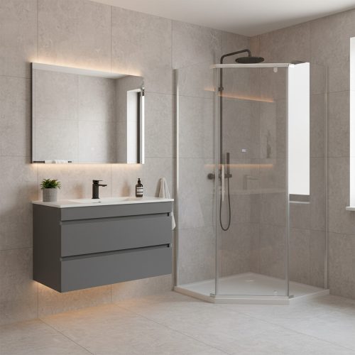 Celtic 90x90 cm ötszögletű zuhanykabin tálca nélkül