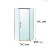 Celtic 100x100 cm ötszögletű zuhanykabin tálca nélkül