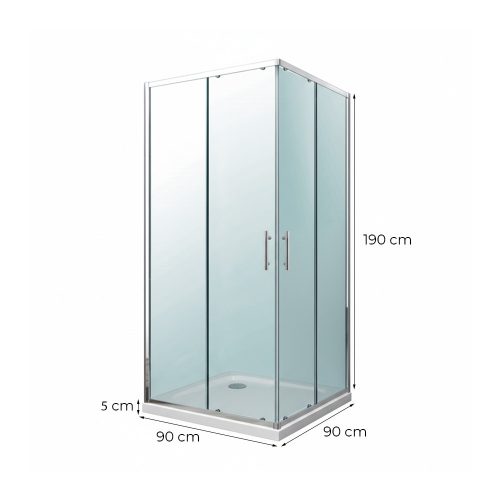 Soul 90x90 cm szögletes zuhanykabin zuhanytálcával