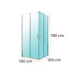 Soul 100x100 cm szögletes zuhanykabin tálca nélkül