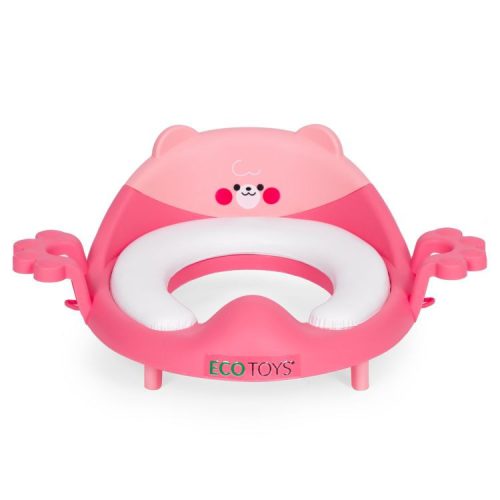 Wc szűkítő ülőke fülekkel puha párnával rózsaszín