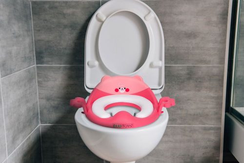 Wc szűkítő ülőke fülekkel puha párnával rózsaszín