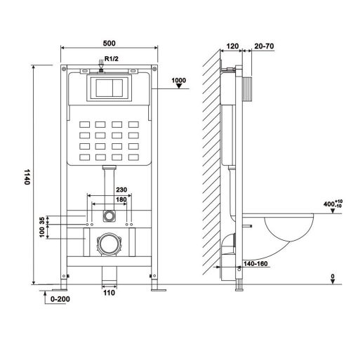 Roya Sydney 83W falba építhető WC tartály szett
