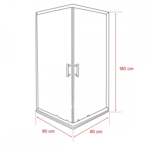 Spirit Bamboo 80x80 cm szögletes zuhanykabin, zuhanytálca nélkül