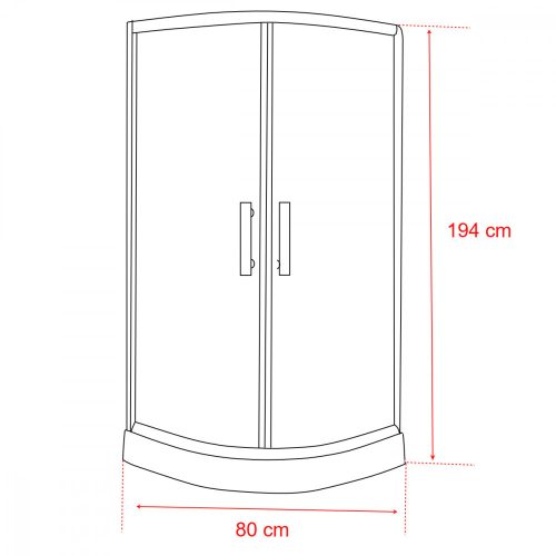 Spirit Bamboo 80x80 cm íves zuhanykabin zuhanytálcával