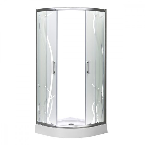 Spirit Bamboo 90x90 cm íves zuhanykabin zuhanytálcával