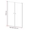 Saloon 90x195 cm kétszárnyú zuhanyajtó