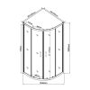 Spirit Mátrix 90x90 cm íves zuhanykabin zuhanytálca nélkül
