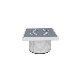 Padlószifon magasító, rozsdamentes ráccsal, 150×150 mm