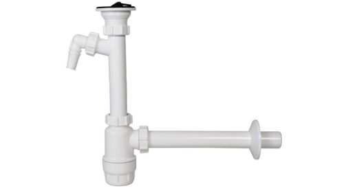 Mosdószifon 5/4", leeresztőszeleppel, mosógép csatlakozóval, Ø32 mm-es elfolyással
