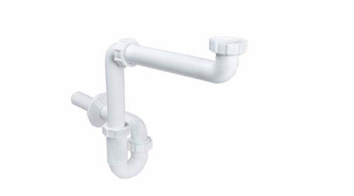 Helytakarékos csőszifon 5/4", leeresztőszelep nélkül, Ø32 mm-es elfolyással