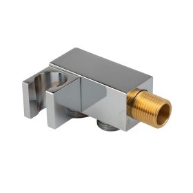   AQUAMAXX PRÉMIUM FÉM SZÖGLETES KÉZI ZUHANYTARTÓ GÉGECSŐ CSATLAKOZÓVAL, KRÓM, FALRA SZERELHETŐ TIPLIVEL, ½” COLOS CSATLAKOZÁS