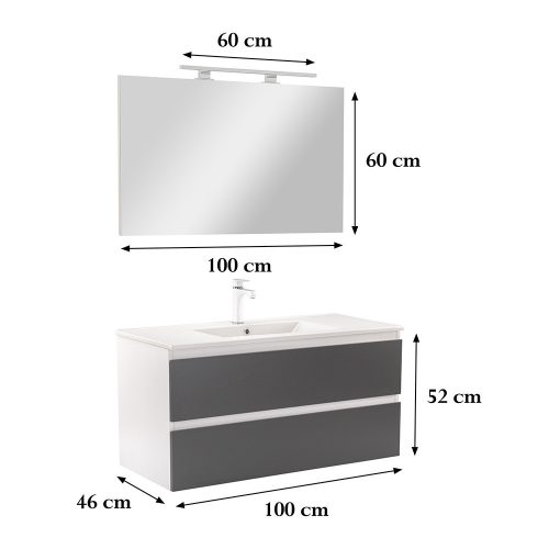 Vario Forte 100 alsó szekrény mosdóval