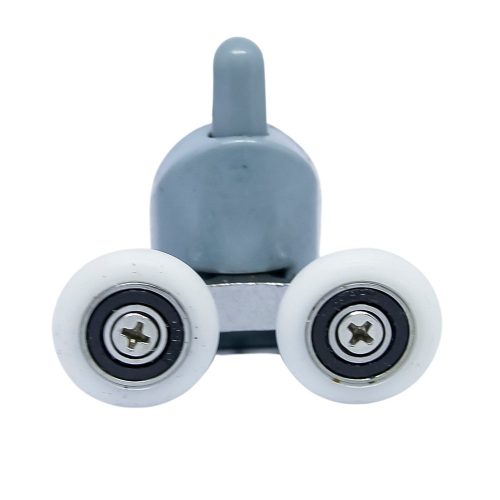 AQUAMAXX DUPLA KEREKES ALSÓ ZUHANYKABIN GÖRGŐ, RUGÓS BEÁLLÍTÁSSAL NYOMÓGOMBBAL, 23MM KERÉKÁTMÉRŐVEL, ROZSDAMENTES CSAPÁGYAZOTT KERÉKKEL