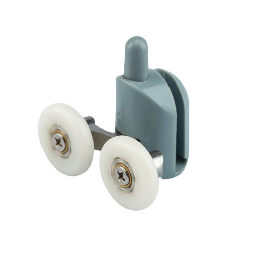 AQUAMAXX DUPLA KEREKES ALSÓ ZUHANYKABIN GÖRGŐ, RUGÓS BEÁLLÍTÁSSAL NYOMÓGOMBBAL, 23MM KERÉKÁTMÉRŐVEL, ROZSDAMENTES CSAPÁGYAZOTT KERÉKKEL