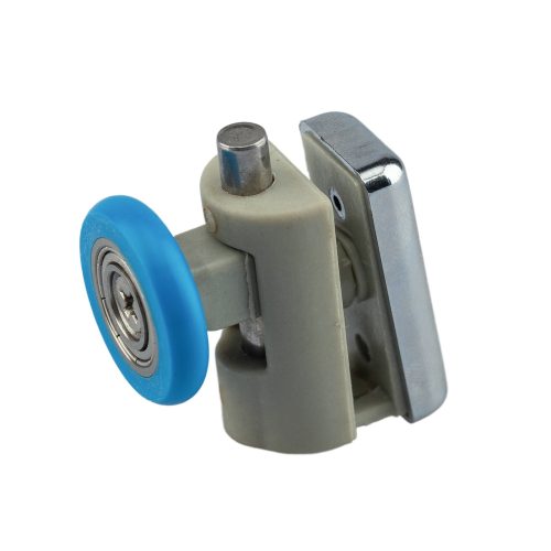 AQUAMAXX SZIMPLA KEREKES ALSÓ ZUHANYKABIN GÖRGŐ, RUGÓS BEÁLLÍTÁS NYOMÓGOMBBAL, 10MM ÜVEGFURAT, 21MM KERÉKÁTMÉRŐ, ROZSDAMENTES KERÉK