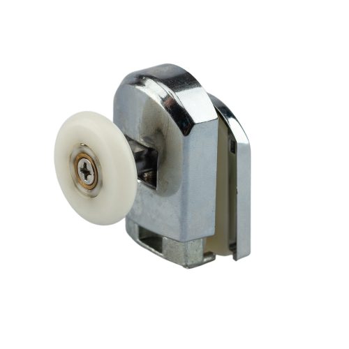 AQUAMAXX SZIMPLA KEREKES RUGÓS ALSÓ ZUHANYKABIN GÖRGŐ, RUGÓS BEÁLLÍTÁS, 28MM KERÉKÁTMÉRŐ, 12MM ÜVEGFURAT, NEM ROZSDAMENTES CSAPÁGYAZOTT KERÉK