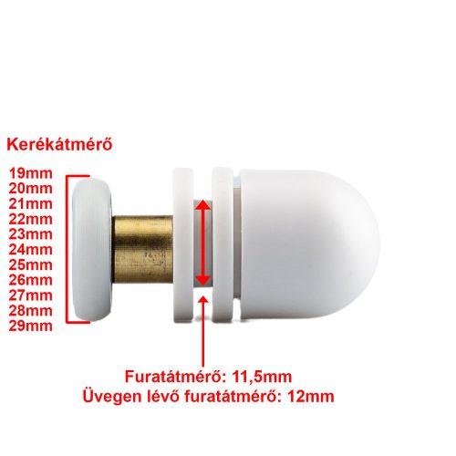 AQUAMAXX SZIMPLA KEREKES ZUHANYKABIN GÖRGŐ, EXCENTERES BEÁLLÍTÁS, 24MM KERÉKÁTMÉRŐ, EXTRÉM ROZSDAMENTES ÉS NEM ROZSDAMENTES CSAPÁGYAZOTT KERÉKKEL