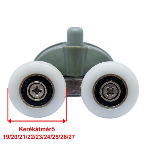 AQUAMAXX ALSÓ RUGÓS DUPLA ZUHANYKABIN GÖRGŐ, 26,5MM A FURATOK TÁVOLSÁG, 22MM KERÉKÁTMÉRŐ, 4MM KERÉKVASTAGSÁG, ROZSDAMENTES KERÉKKEL IS
