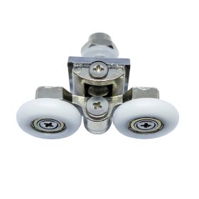   AQUAMAXX DUPLA KEREKES ZUHANYKABIN GÖRGŐ, BEÁLLÍTÁS CSILLAGCSAVARRAL, 19MM-26MM KERÉKÁTMÉRŐ, ROZSDAMENTES ÉS NEM ROZSDAMENTES KERÉKKEL SZERELVE