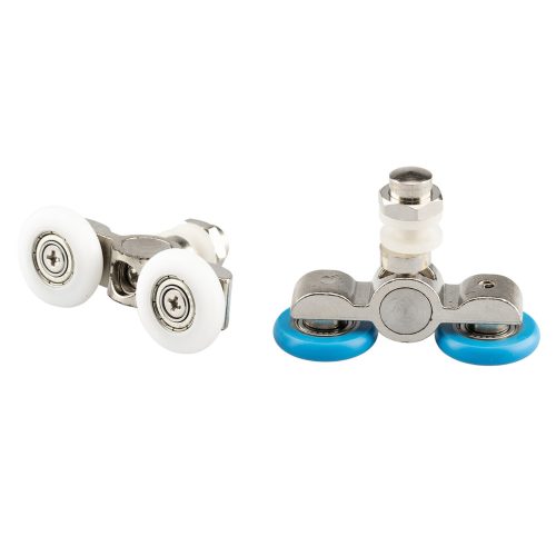 AQUAMAXX DUPLA KEREKES ZUHANYKABIN GÖRGŐ, EXCENTERES BEÁLLÍTÁS, 19MM-26MM KERÉKÁTMÉRŐ, ROZSDAMENTES ÉS NEM ROZSDAMENTES KERÉKKEL SZERELVE