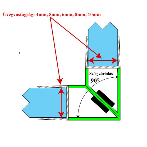AQUAMAXX ZUHANYKABIN MÁGNESZÁR 90 FOKOS KAPCSOLÓDÁS, 6MM ÜVEGVASTAGSÁGHOZ, VÁLASZTHATÓ HOSSZ, ALAP 195CM